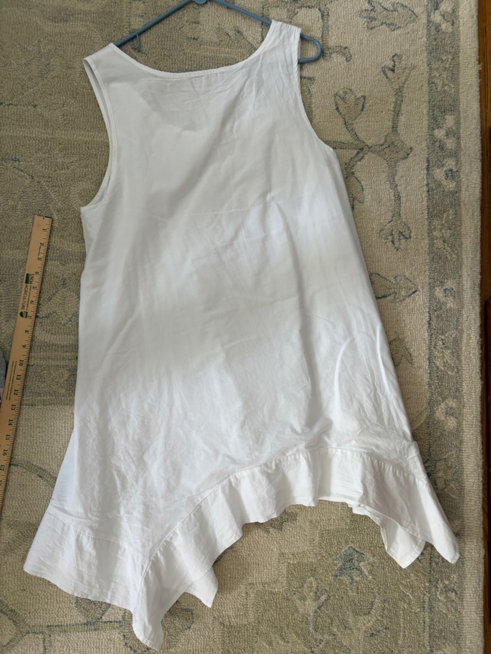 White Ruffle-Hem Mini Dress - Sleeveless Casual